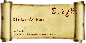 Dinka Ákos névjegykártya
